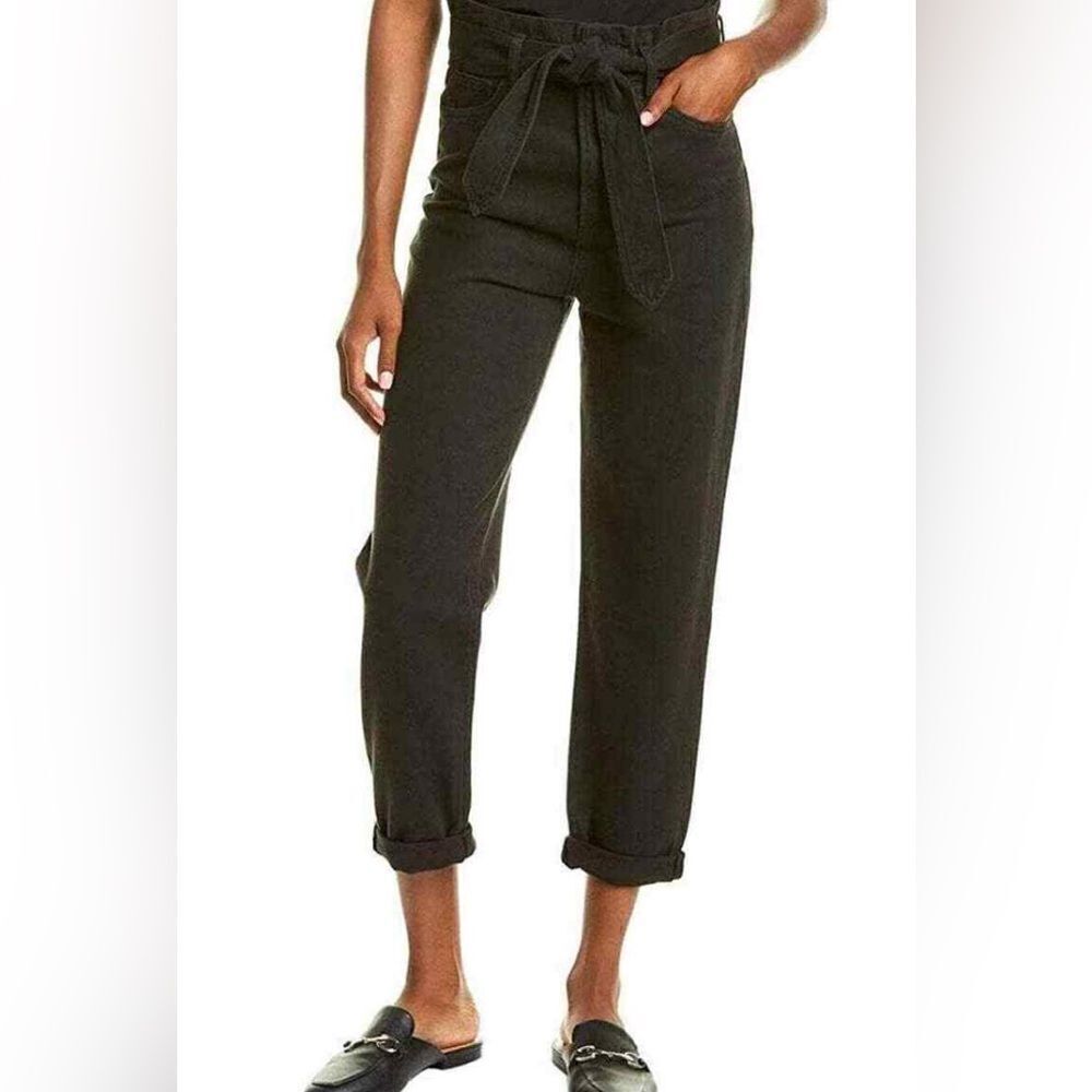 Joes Jeans The Brinkley black paper bag high waist crop rolled jeans NWT 29